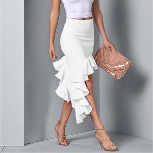 Venus White Denim Skirt